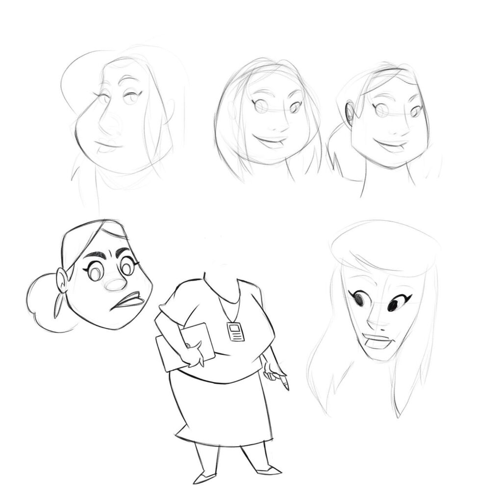 Second pass for head shapes and expressions.